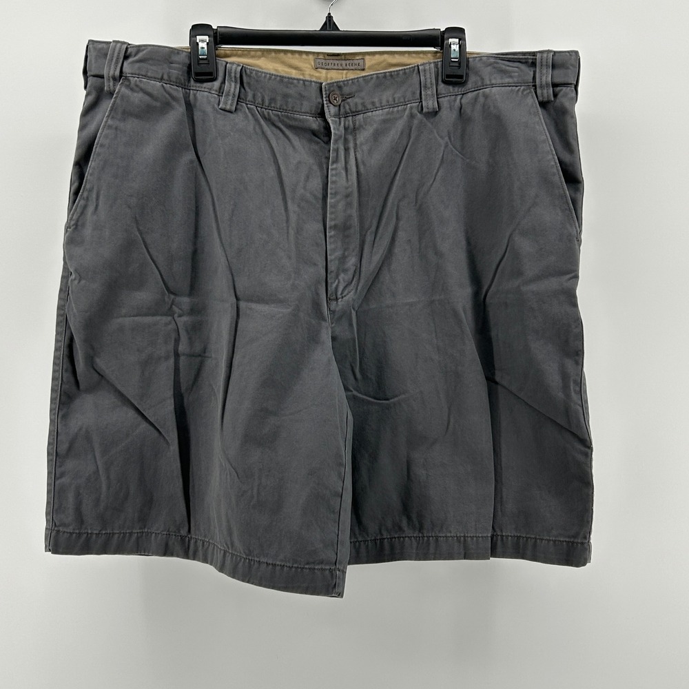 Geoffrey Beene Gray 100% Cotton Chino Shorts Men 44 Casual Preppy Minimalist Dad
